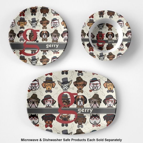 Hipster Dogs Microwave & Dishwasher Safe CP Plastic Dishware - Group