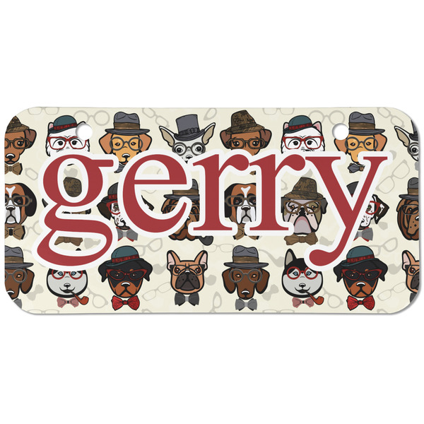 Hipster Dogs Mini Bicycle License Plate - Two Holes