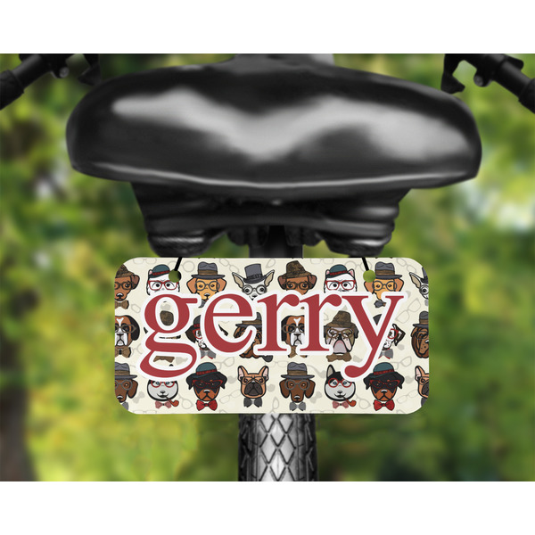 Hipster Dogs Mini License Plate on Bicycle - LIFESTYLE Two holes