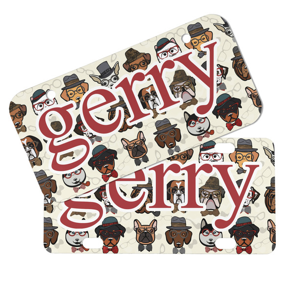 Hipster Dogs Mini License Plates - MAIN (4 and 2 Holes)