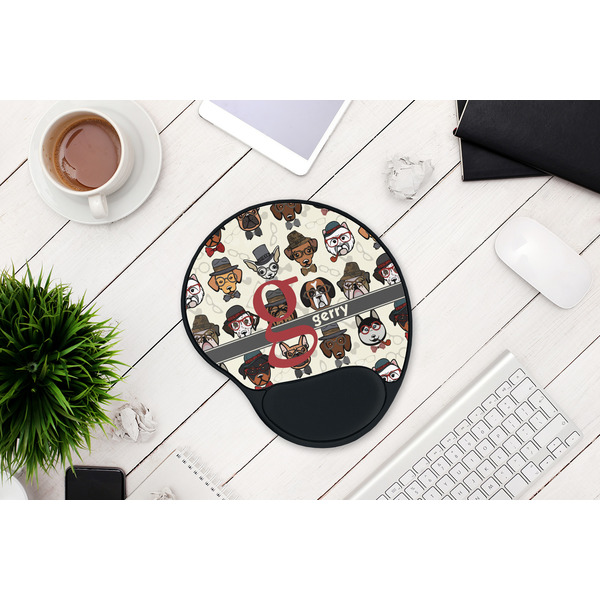 Hipster Dogs Mouse Pad with Wrist Rest - LIFESYTLE 1