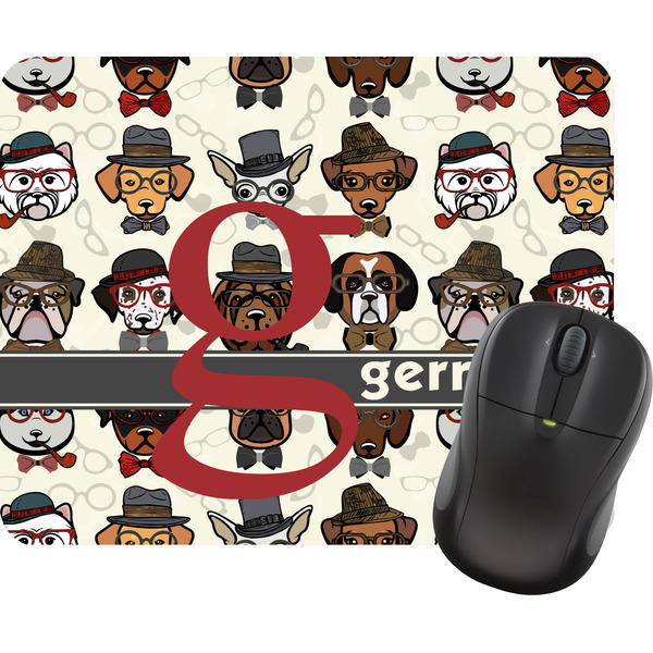 Custom Hipster Dogs Rectangular Mouse Pad (Personalized)