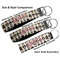 Hipster Dogs Multiple Key Ring comparison sizes