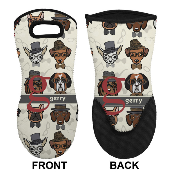 Hipster Dogs Neoprene Oven Mitt (Front & Back)