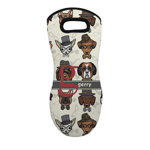 Custom Hipster Dogs Neoprene Oven Mitt w/ Name and Initial