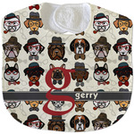 Hipster Dogs Velour Baby Bib w/ Name and Initial