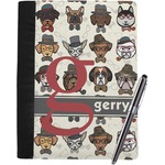 Hipster Dogs Notebook Padfolio - Large w/ Name and Initial