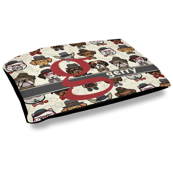 Custom Hipster Dogs Outdoor Dog Bed - Large (Personalized)