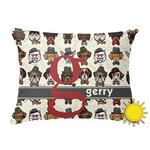 Hipster Dogs Outdoor Throw Pillow (Rectangular) (Personalized)