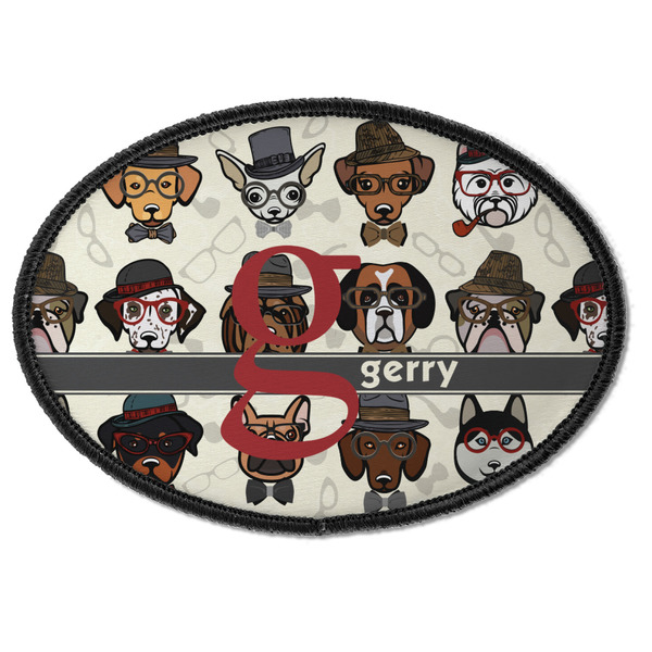 Hipster Dogs Oval Patch