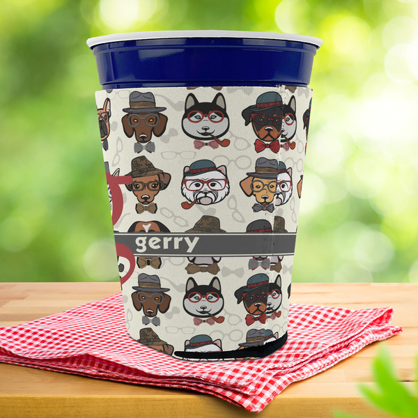 Hipster Dogs Party Cup Sleeves - with bottom - Lifestyle