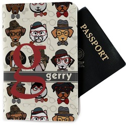 Hipster Dogs Passport Holder - Fabric (Personalized)