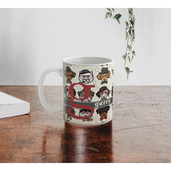 Hipster Dogs Personalized Coffee Mug - Lifestyle