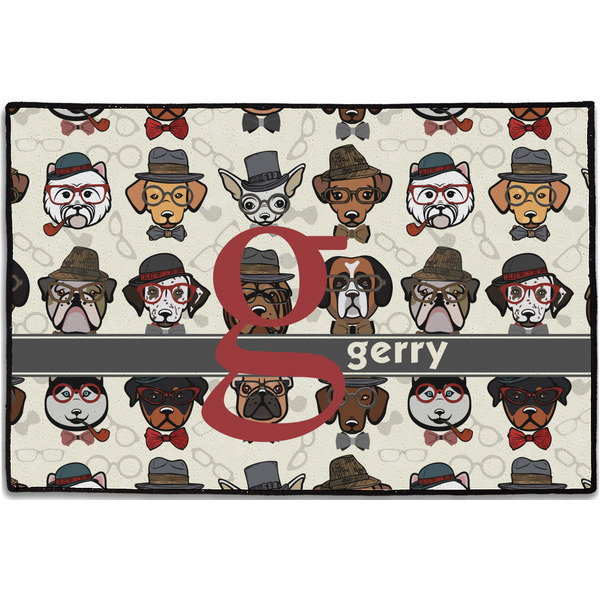 Hipster Dogs Personalized Door Mat - 36x24 (APPROVAL)