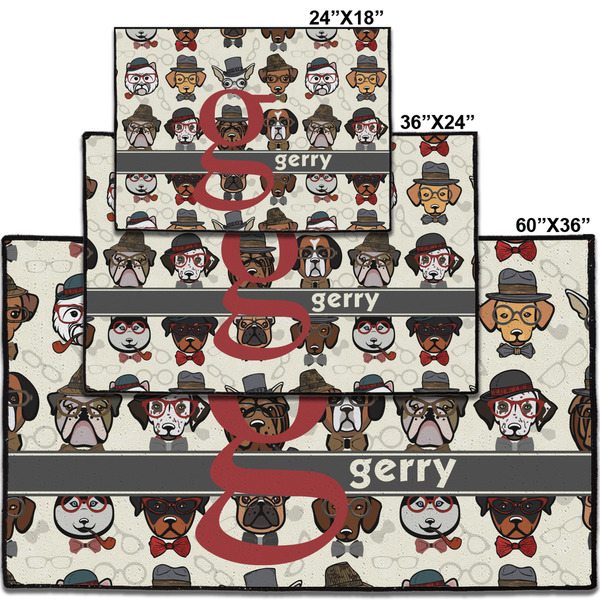Hipster Dogs Personalized Door Mat - Group Parent IMF