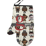 Hipster Dogs Left Oven Mitt (Personalized)