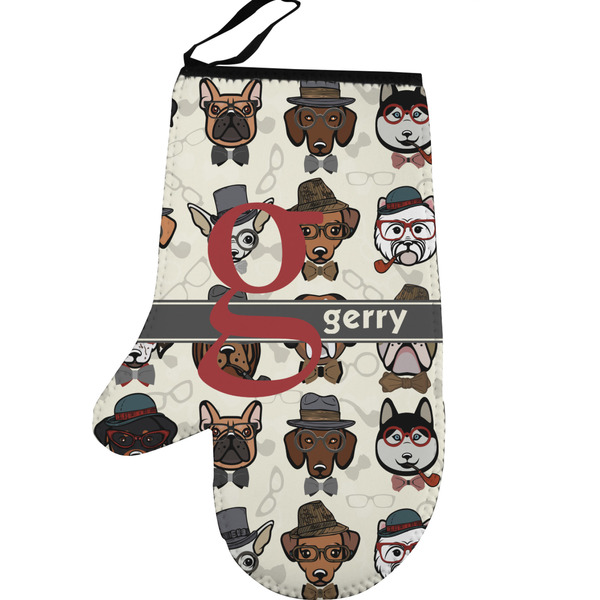 Hipster Dogs Personalized Oven Mitt - Left