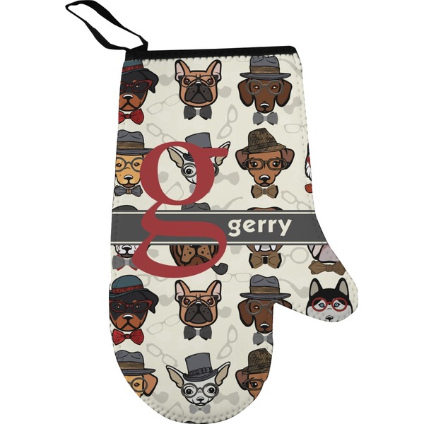 Custom Hipster Dogs Right Oven Mitt (Personalized)