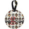 Hipster Dogs Personalized Round Luggage Tag