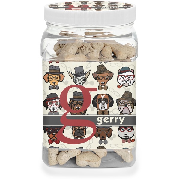Custom Hipster Dogs Dog Treat Jar (Personalized)