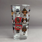 Hipster Dogs Pint Glass - Full Print (Personalized)