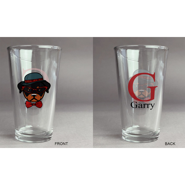 Hipster Dogs Pint Glass - Two Content - Approval