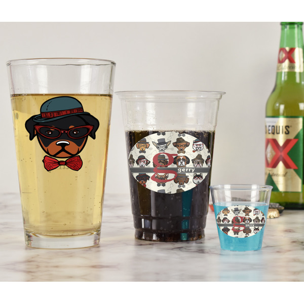 Hipster Dogs Pint Glass - Two Content - In Context