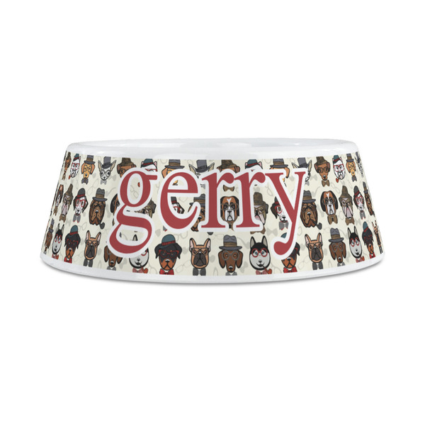 Hipster Dogs Plastic Dog Bowls - Medium - FRONT