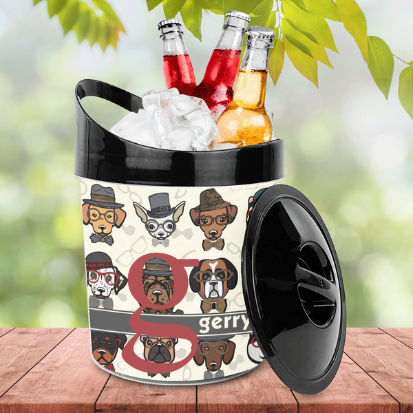 Hipster Dogs Plastic Ice Bucket - LIFESTYLE