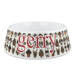 Hipster Dogs Plastic Dog Bowl (Personalized)