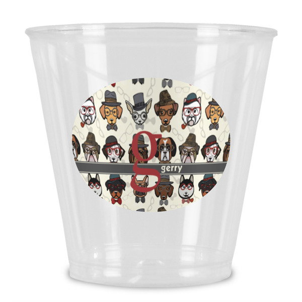 Custom Hipster Dogs Plastic Shot Glass (Personalized)