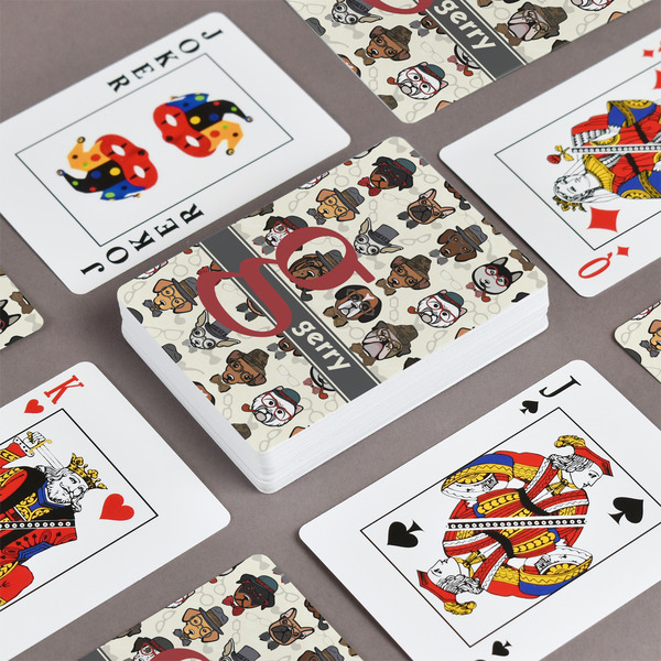 Hipster Dogs Playing Cards - Front & Back View