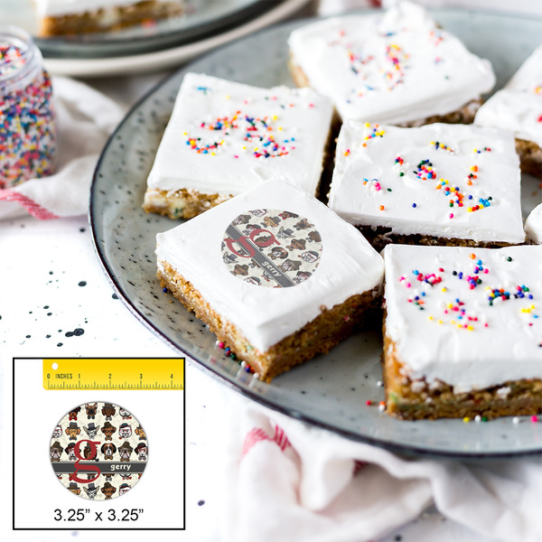 Hipster Dogs Printed Icing Circle - Large - In Context