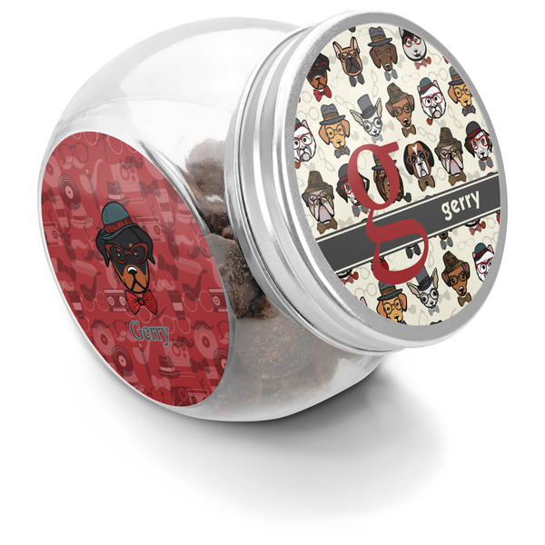 Custom Hipster Dogs Puppy Treat Jar (Personalized)