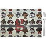 Hipster Dogs Rectangular Glass Appetizer / Dessert Plate - Single or Set (Personalized)