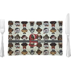Hipster Dogs Glass Rectangular Lunch / Dinner Plate (Personalized)