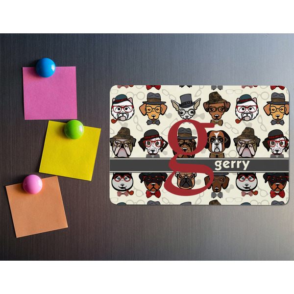 Hipster Dogs Rectangular Fridge Magnet - LIFESTYLE
