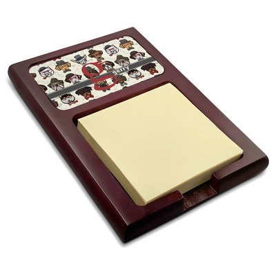 Hipster Dogs Red Mahogany Sticky Note Holder (Personalized)