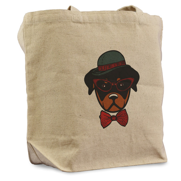 Custom Hipster Dogs Reusable Cotton Grocery Bag - Single