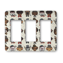 Hipster Dogs Rocker Style Light Switch Cover - Three Switch