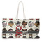 Hipster Dogs Large Rope Tote Bag - Front View
