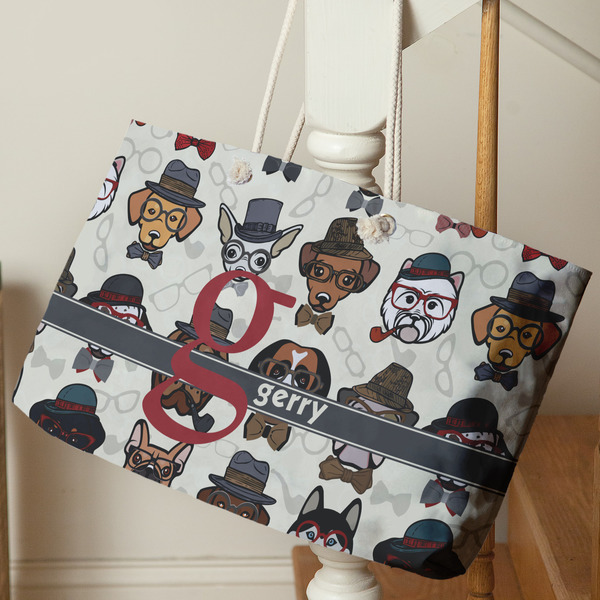 Hipster Dogs Large Rope Tote - Life Style