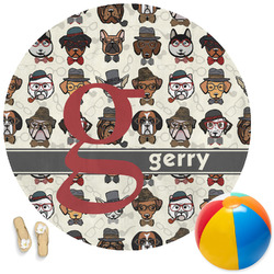 Hipster Dogs Round Beach Towel (Personalized)