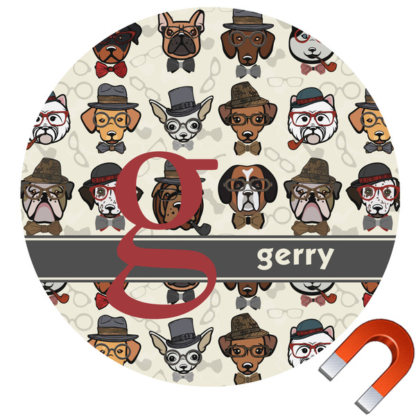 Custom Hipster Dogs Car Magnet (Personalized)