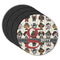 Hipster Dogs Round Rubber Backed Coasters - Set of 4 (Personalized)