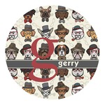 Hipster Dogs Round Decal (Personalized)