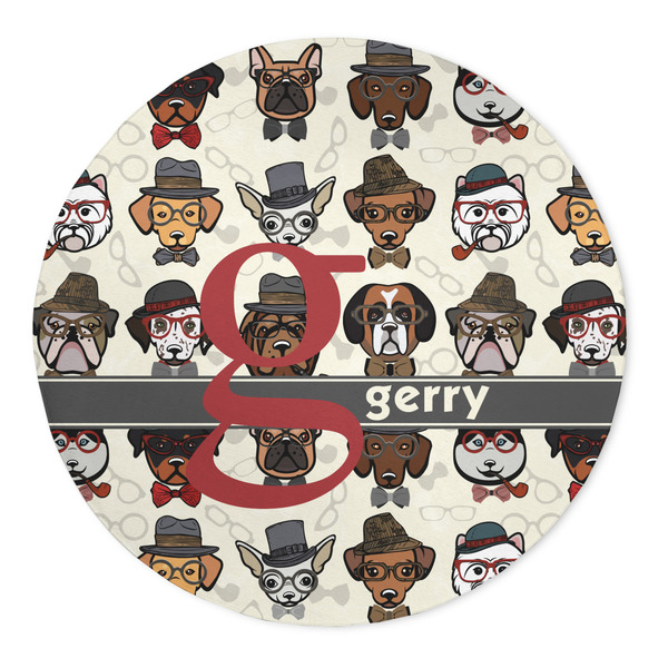 Custom Hipster Dogs 5' Round Indoor Area Rug (Personalized)
