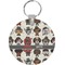 Hipster Dogs Round Plastic Keychain (Personalized)