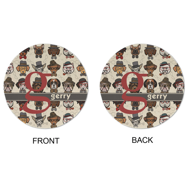 Hipster Dogs Round Linen Placemats - APPROVAL (double sided)