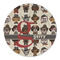 Hipster Dogs Round Linen Placemats - FRONT (Double Sided)